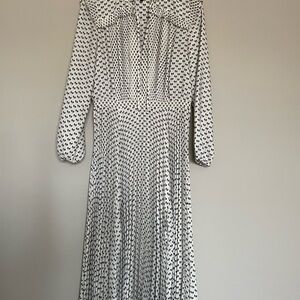 Maje Elegant Black and White Pleated Maxi Dress